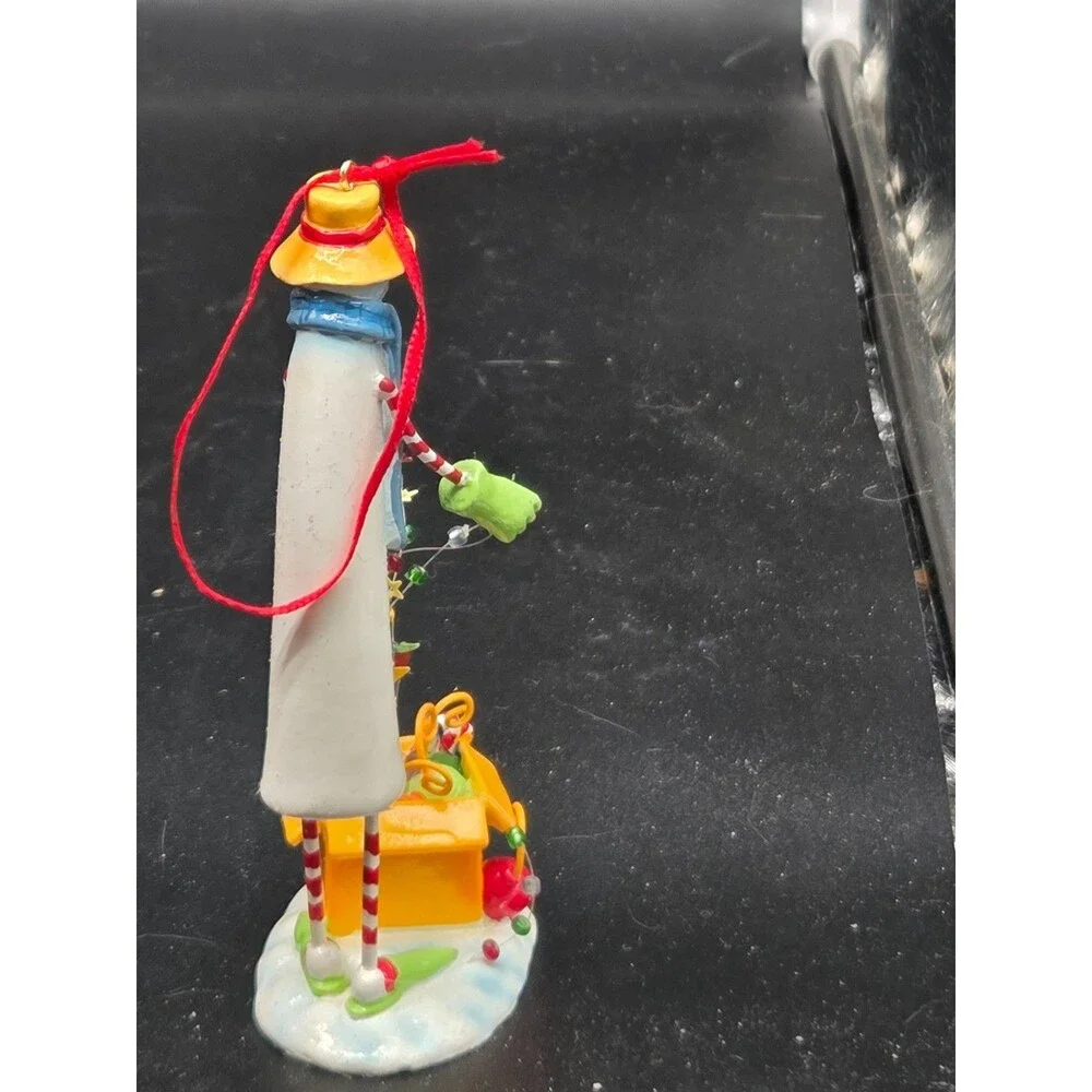 Department 56 Snowman Decorating with Lights Rare LolliStick Christmas Ornament